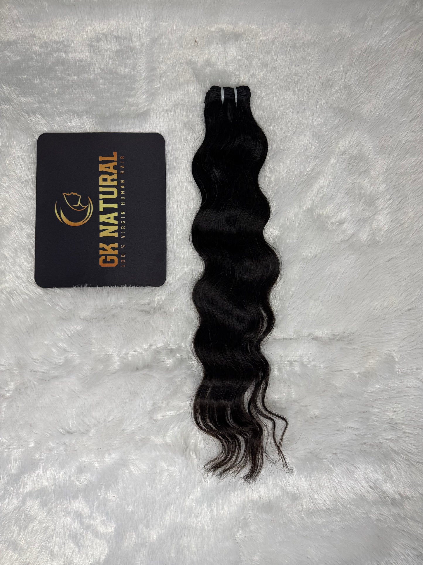 Raw Hair Bundle || Wavy Hair || Natural Black || Machine Weft Hair Extension || 10" Inch