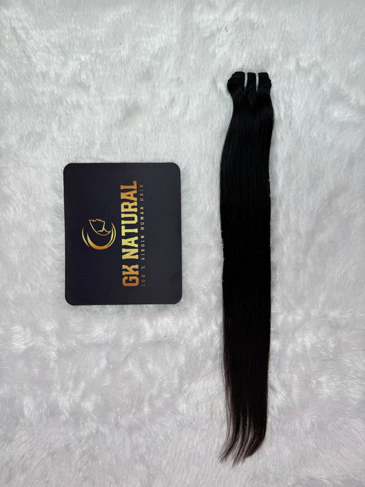 Raw Hair Bundle || Straight Hair || Natural Black || Machine Weft Hair Extension || 10" Inch