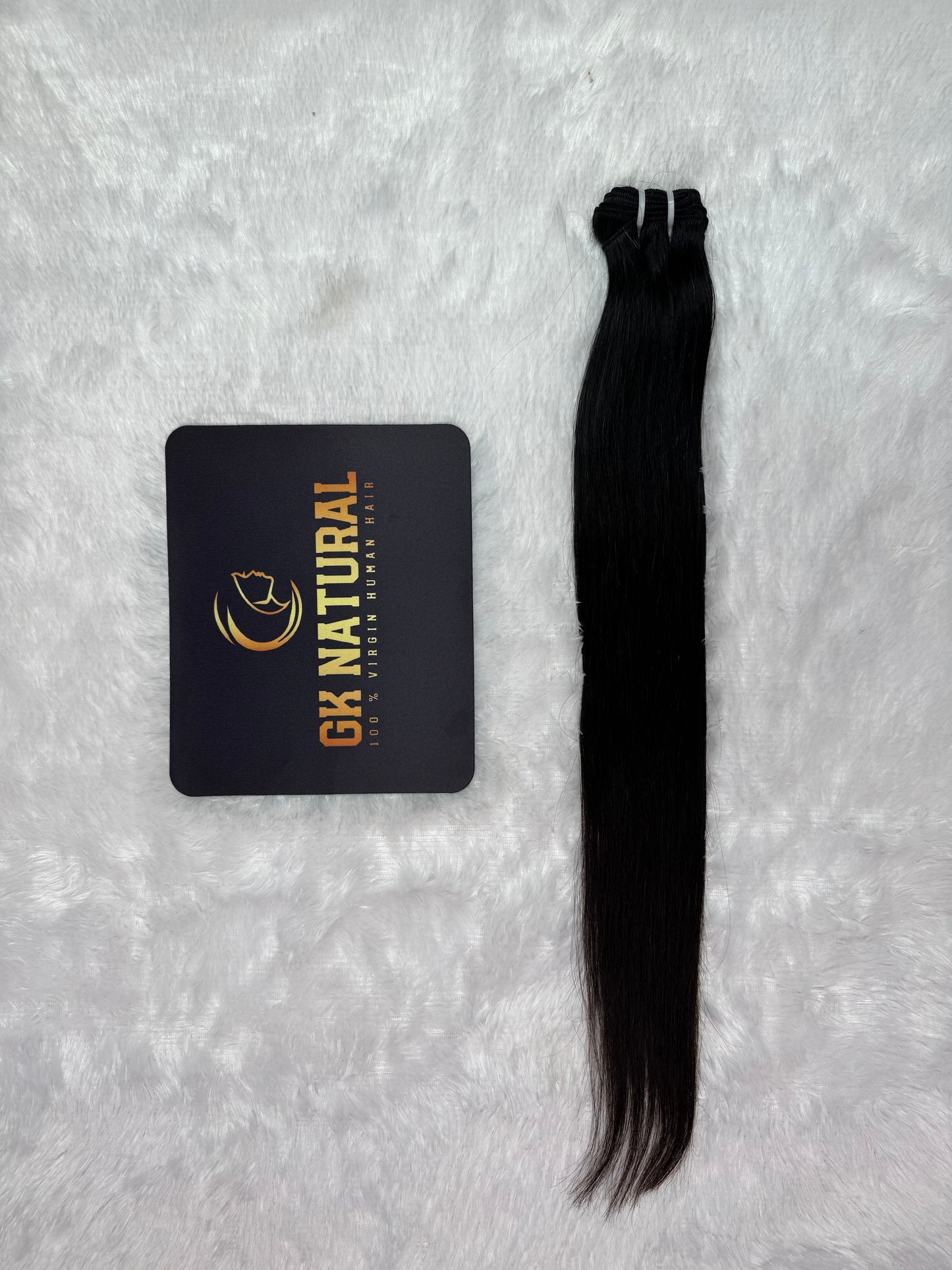 Raw Hair Bundle || Straight Hair || Natural Black || Machine Weft Hair Extension || 14" Inch