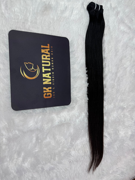 Raw Hair Bundle || Straight Hair || Natural Black || Machine Weft Hair Extension || 12" Inch