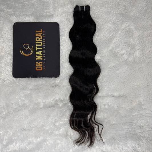 Raw Hair Bundle || Wavy Hair || Natural Black || Machine Weft Hair Extension || 10" Inch