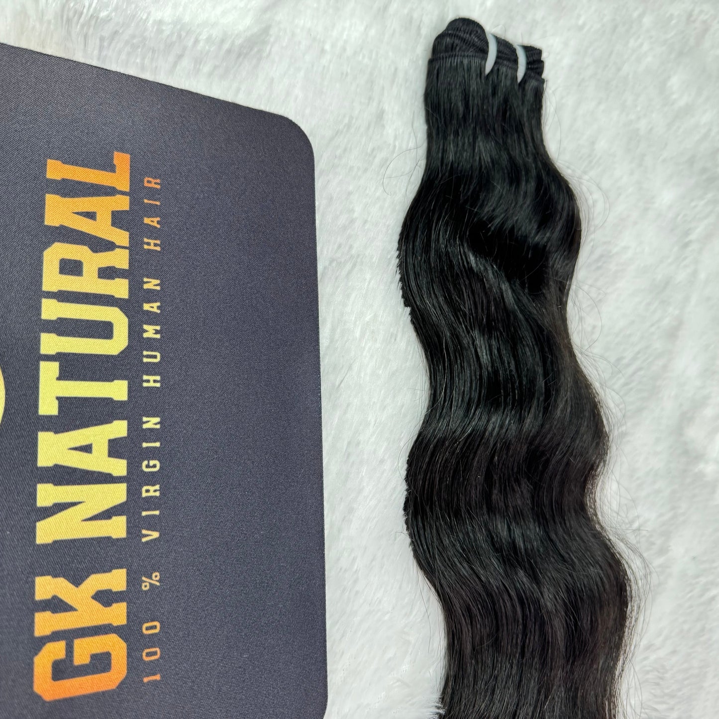 Raw Hair Bundle || Wavy Hair || Natural Black || Machine Weft Hair Extension || 10" Inch