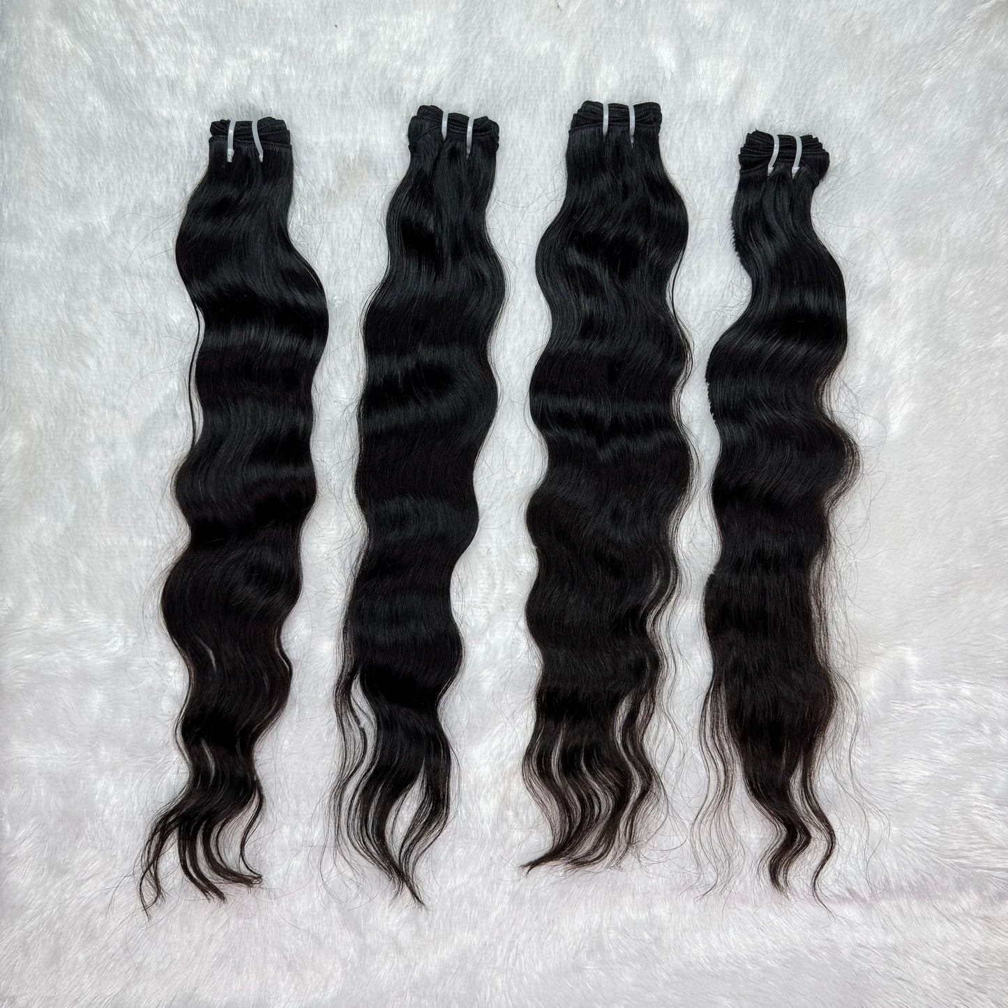 Raw Hair Bundle || Wavy Hair || Natural Black || Machine Weft Hair Extension || 10" Inch