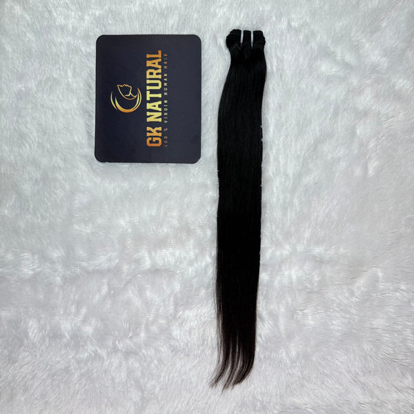 Raw Hair Bundle || Straight Hair || Natural Black || Machine Weft Hair Extension || 10" Inch
