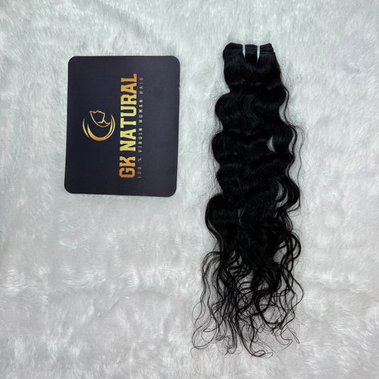 Raw Hair Bundle || Curly Hair || Natural Black || Machine Weft Hair Extension || 12" Inch