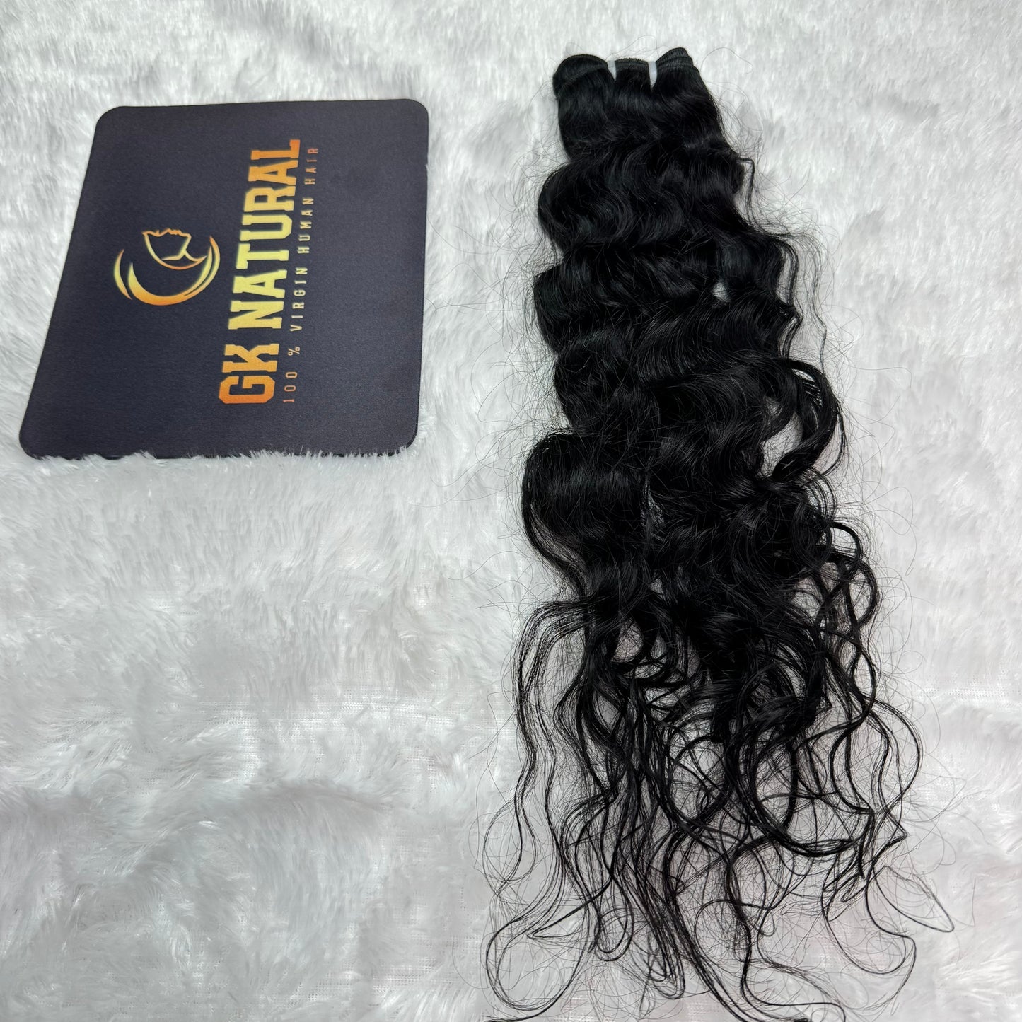 Raw Hair Bundle || Curly Hair || Natural Black || Machine Weft Hair Extension || 22" Inch