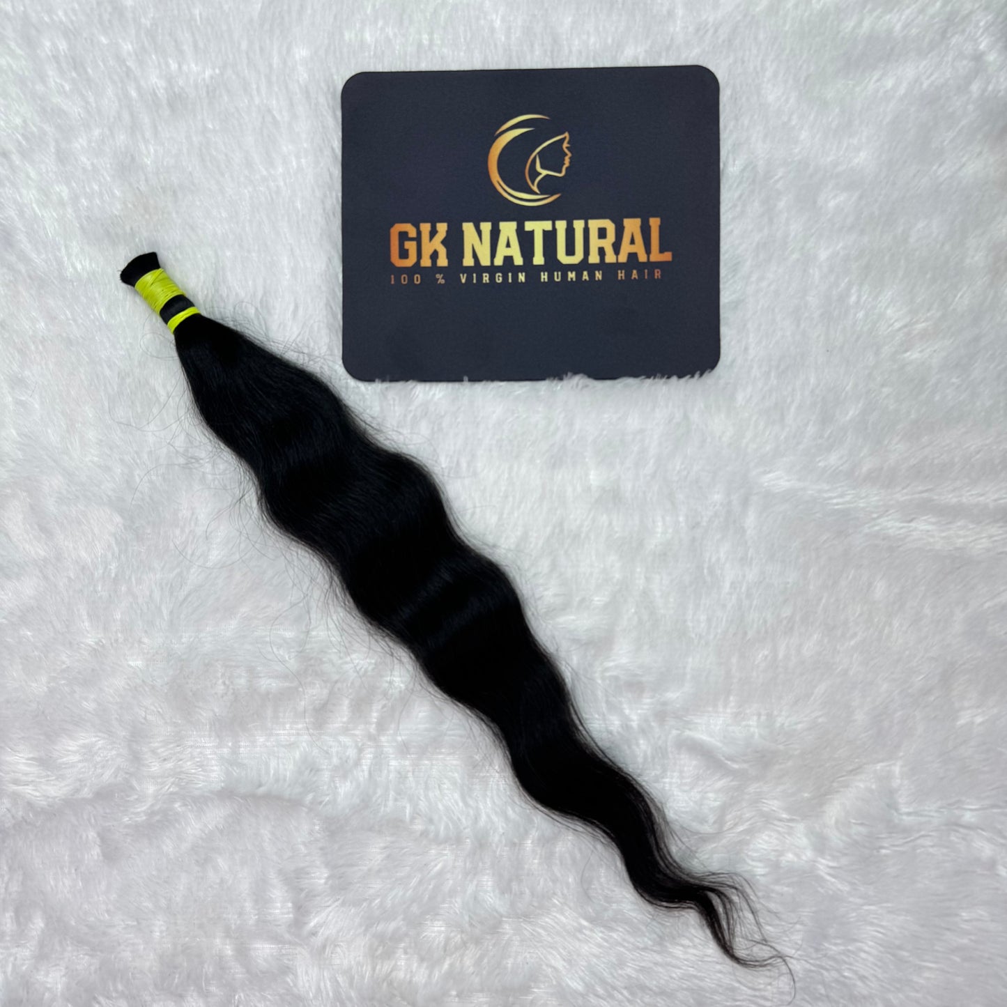 Raw Hair || Bulk Hair Braids || Natural Black ||Wavy || 12" Inch