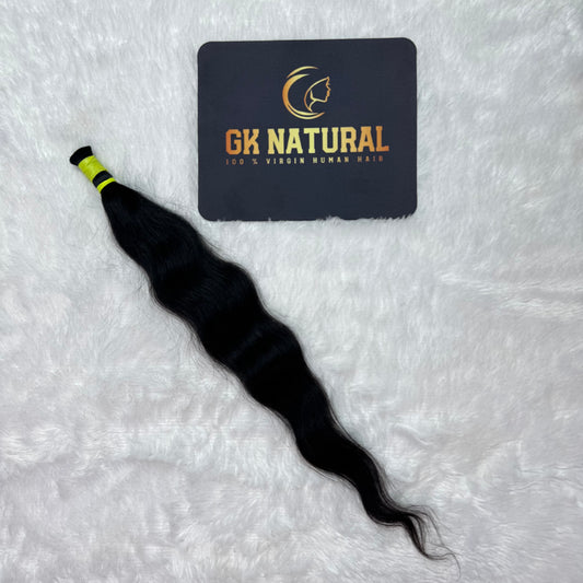 Bulk Hair Braids || Raw Hair || Natural Black ||Wavy || 10" Inch