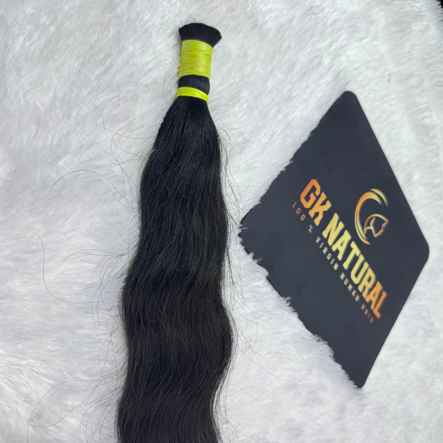 Raw Hair || Bulk Hair Braids || Natural Black ||Wavy || 12" Inch
