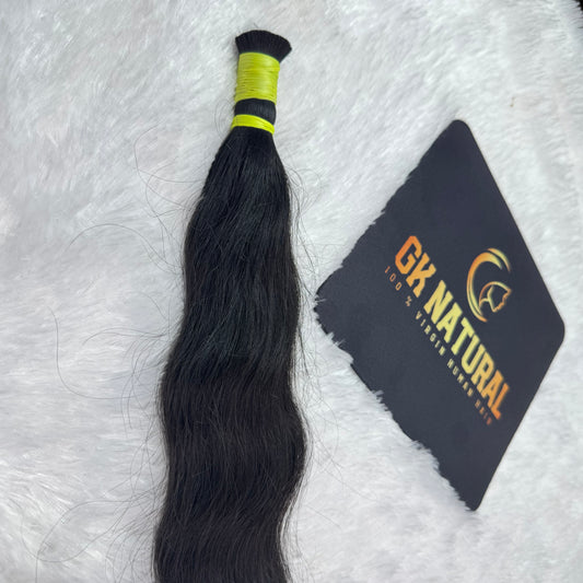 Bulk Hair Braids || Raw Hair || Natural Black ||Wavy || 10" Inch