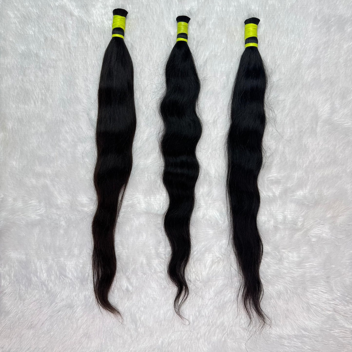Raw Hair || Bulk Hair Braids || Natural Black ||Wavy || 12" Inch
