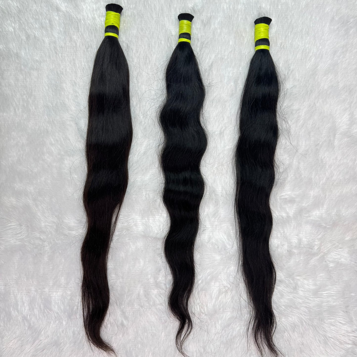 Raw Hair || Bulk Hair Braids || Natural Black ||Wavy || 12" Inch