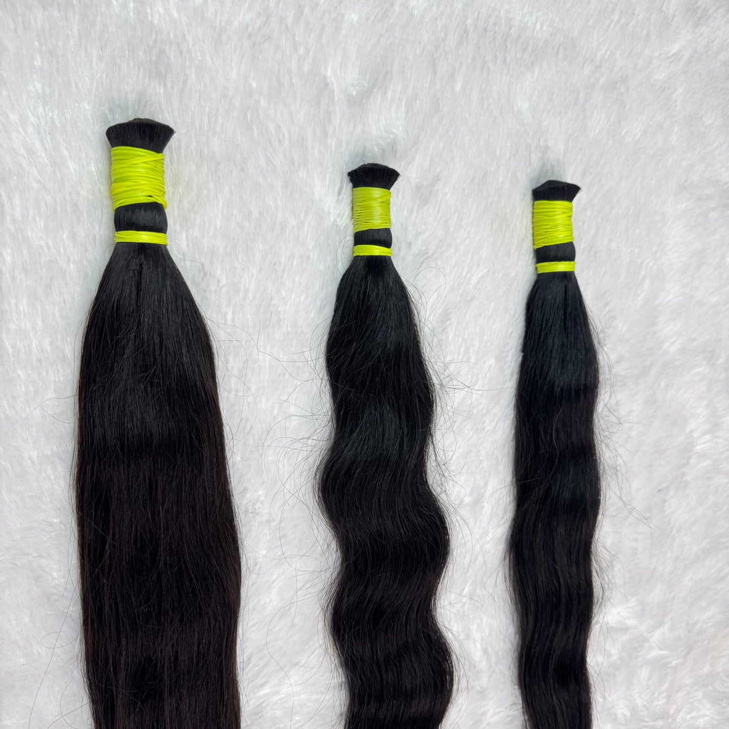 Raw Hair || Bulk Hair Braids || Natural Black ||Wavy || 12" Inch