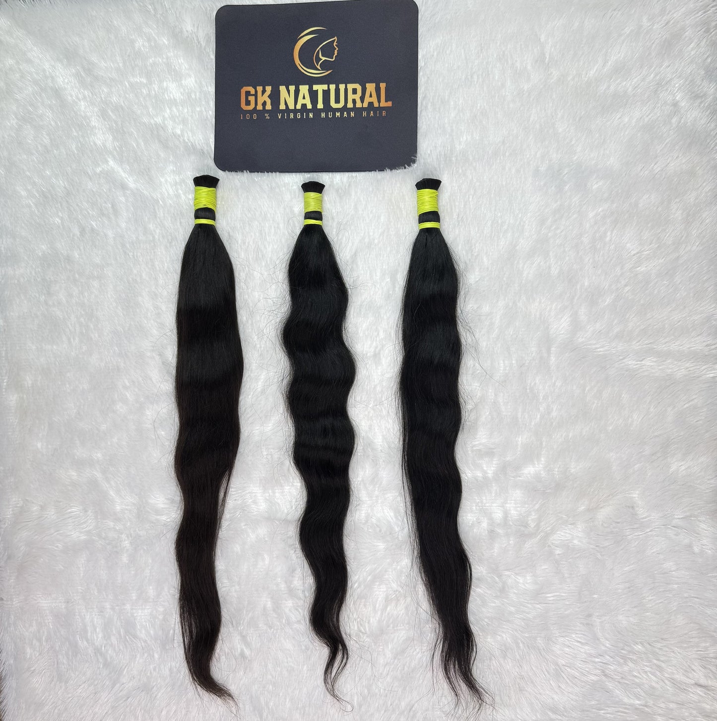 Raw Hair || Bulk Hair Braids || Natural Black ||Wavy || 12" Inch