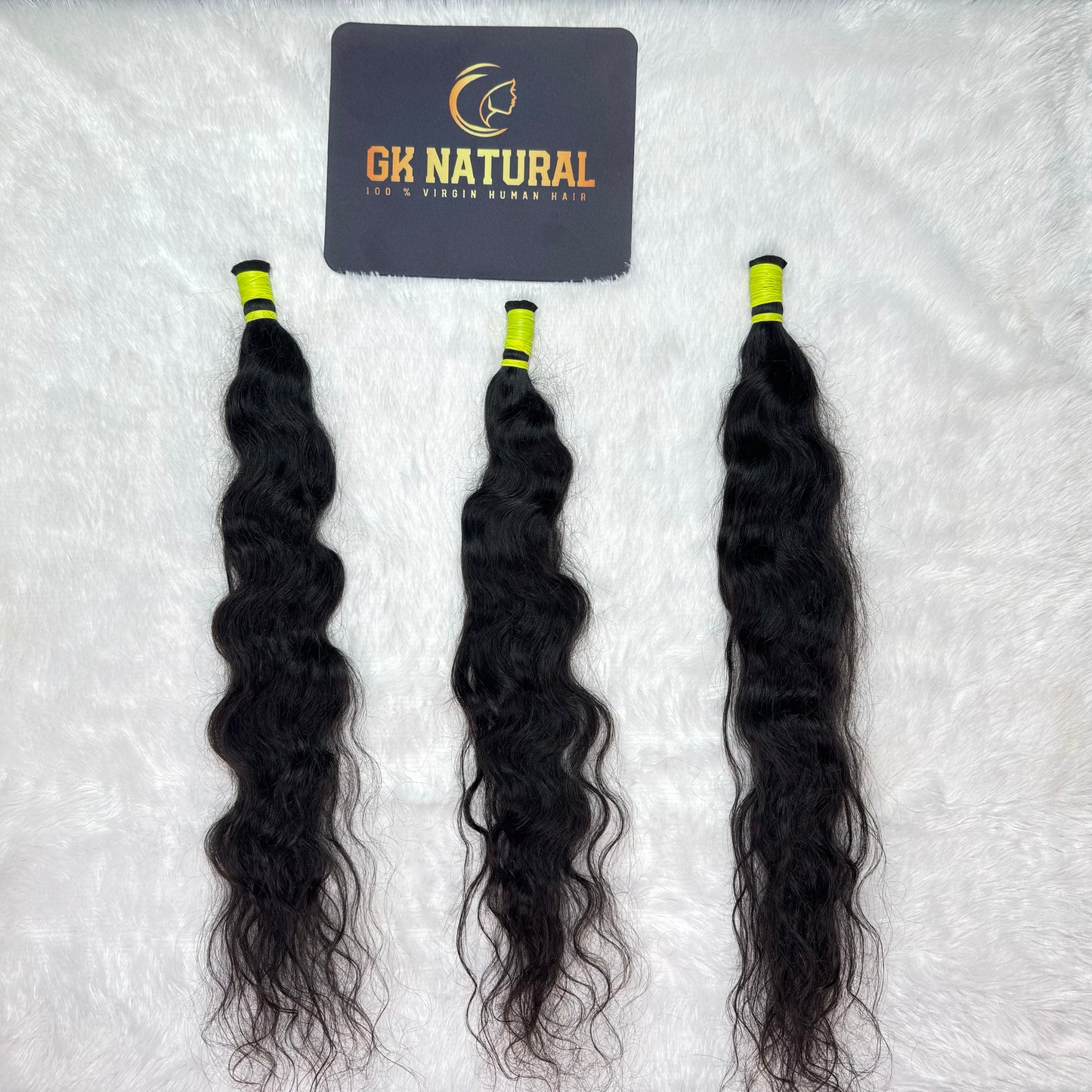 Raw Hair || Bulk Hair Braids || Natural Black || Curly || 14" Inch